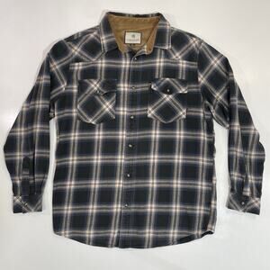 Legendary Whitetails Men's Buck Camp Flannel Shirt Plaid Snap Button LT Large